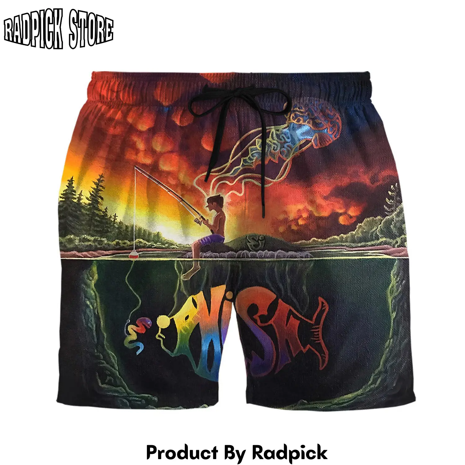 Radpick 3d phish fishing custom hawaii short rp631291